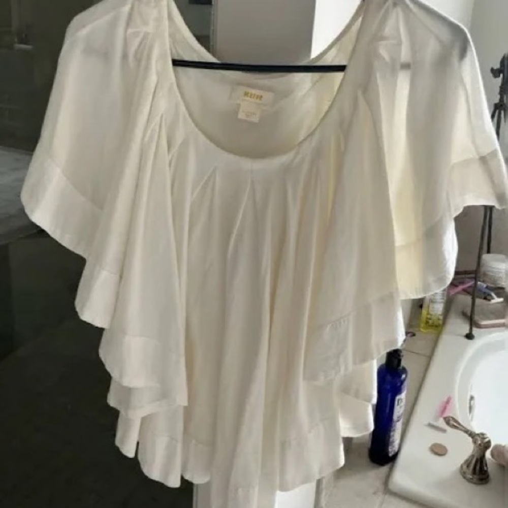 Anthropologie NWT Women’s unique White top - Picture 11 of 14